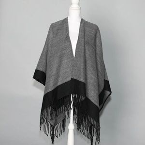 Black & Gray Reversable Poncho